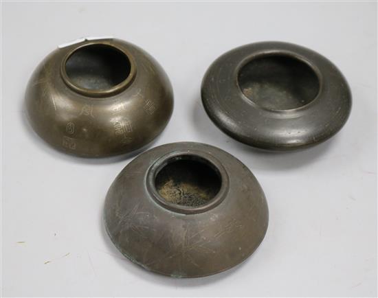 Three mixed metal ink pots